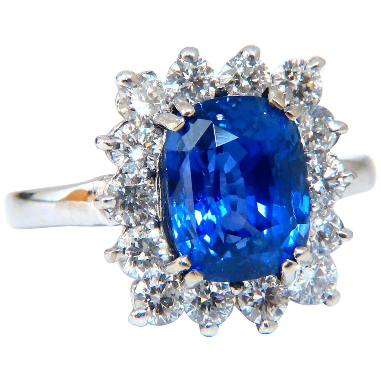 GIA Certified 5.05 Carat Natural No Heat Color Change Sapphire Diamonds Ring For Sale