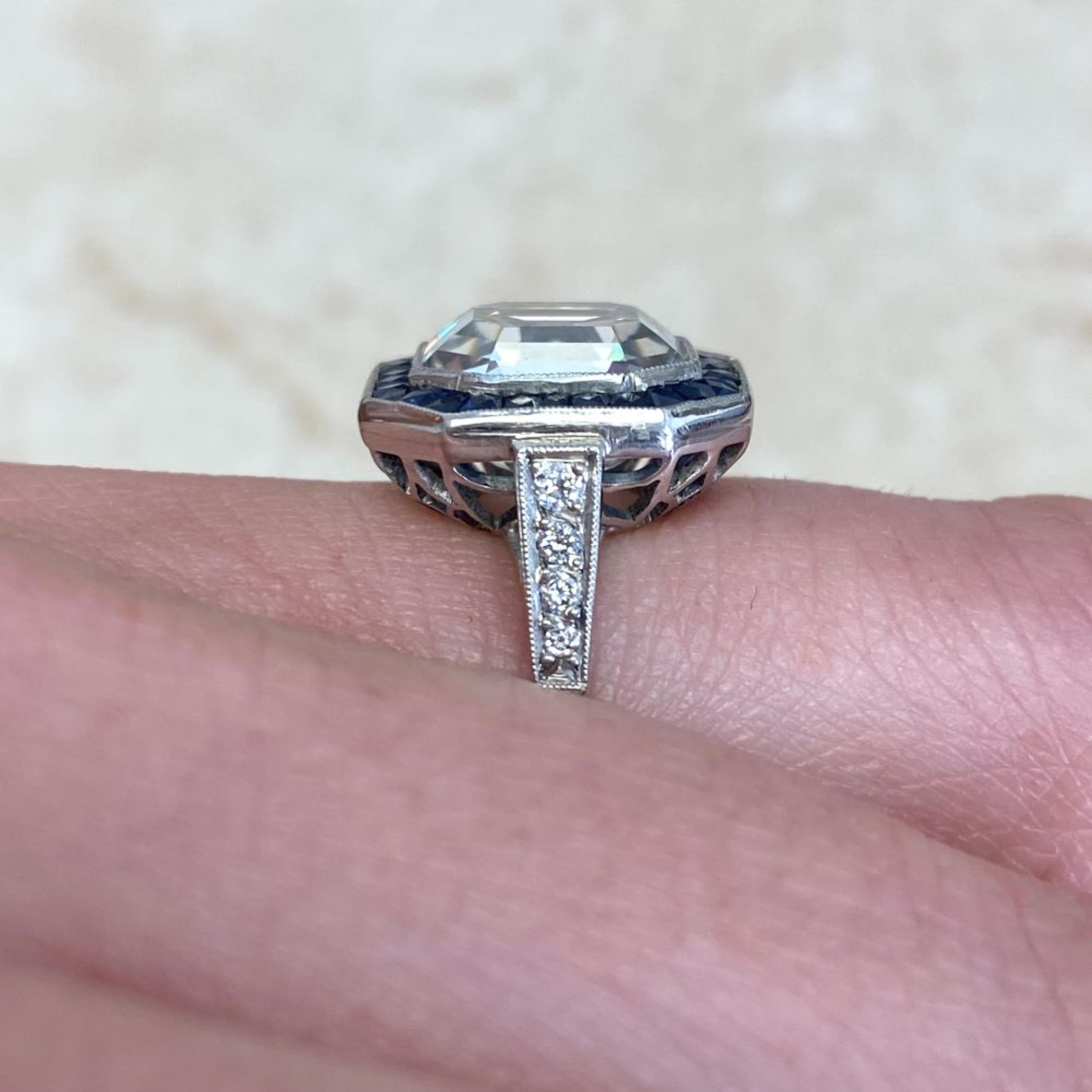 GIA Certified Giant 5.06 Carat Asscher Cut Halo Diamond Sapphire Engagement Ring

A stunning ring featuring IGI/GIA Certified 4.05 Carat Natural Diamond and 1.01 Carat of Ceylon Sapphire Accents set in Platinum Along with Four European cut diamonds