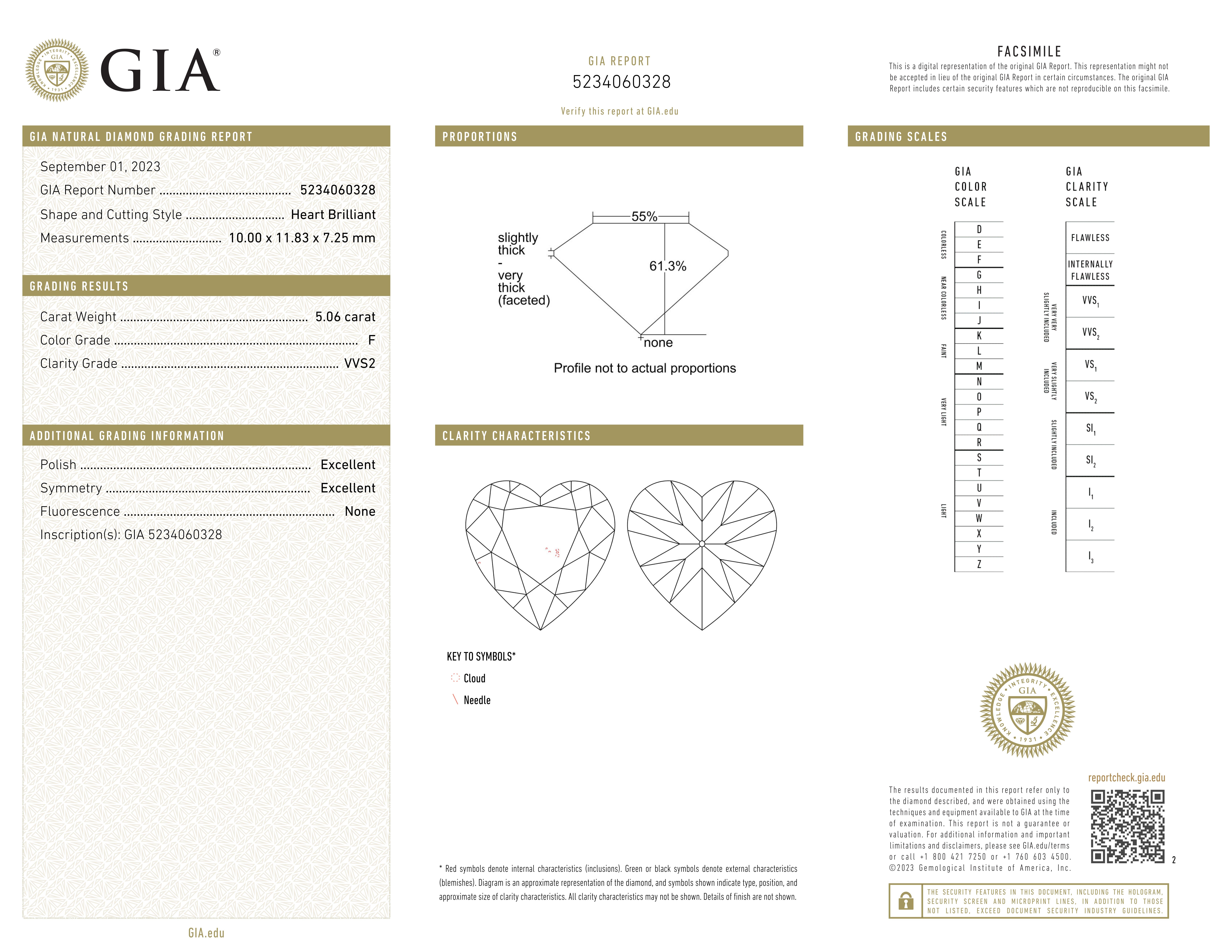 Certifié GIA, 5.06 ct. Bague en platine avec diamant taillé en cœur F VVS2 Neuf - En vente à Chicago, IL