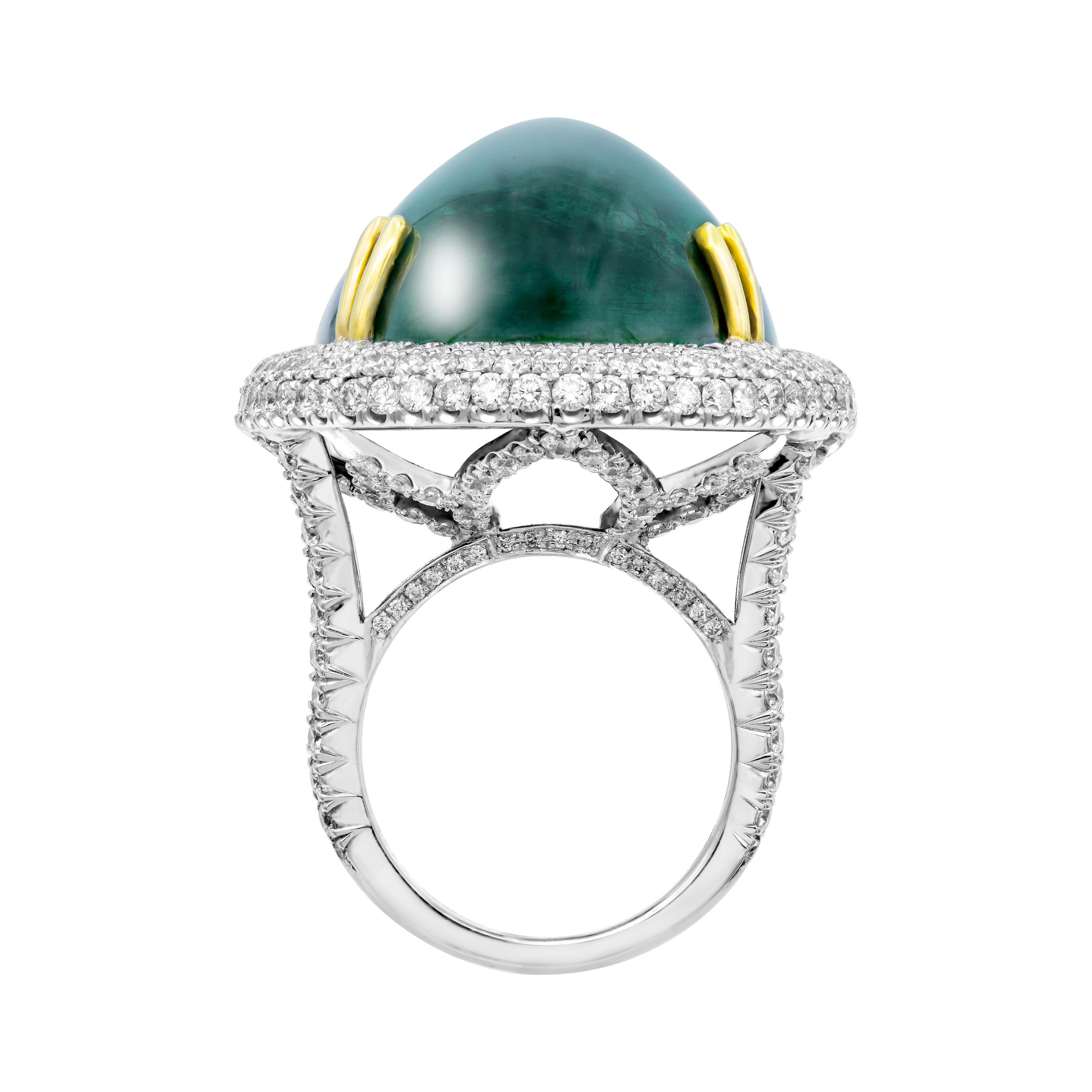 emerald cabochon ring