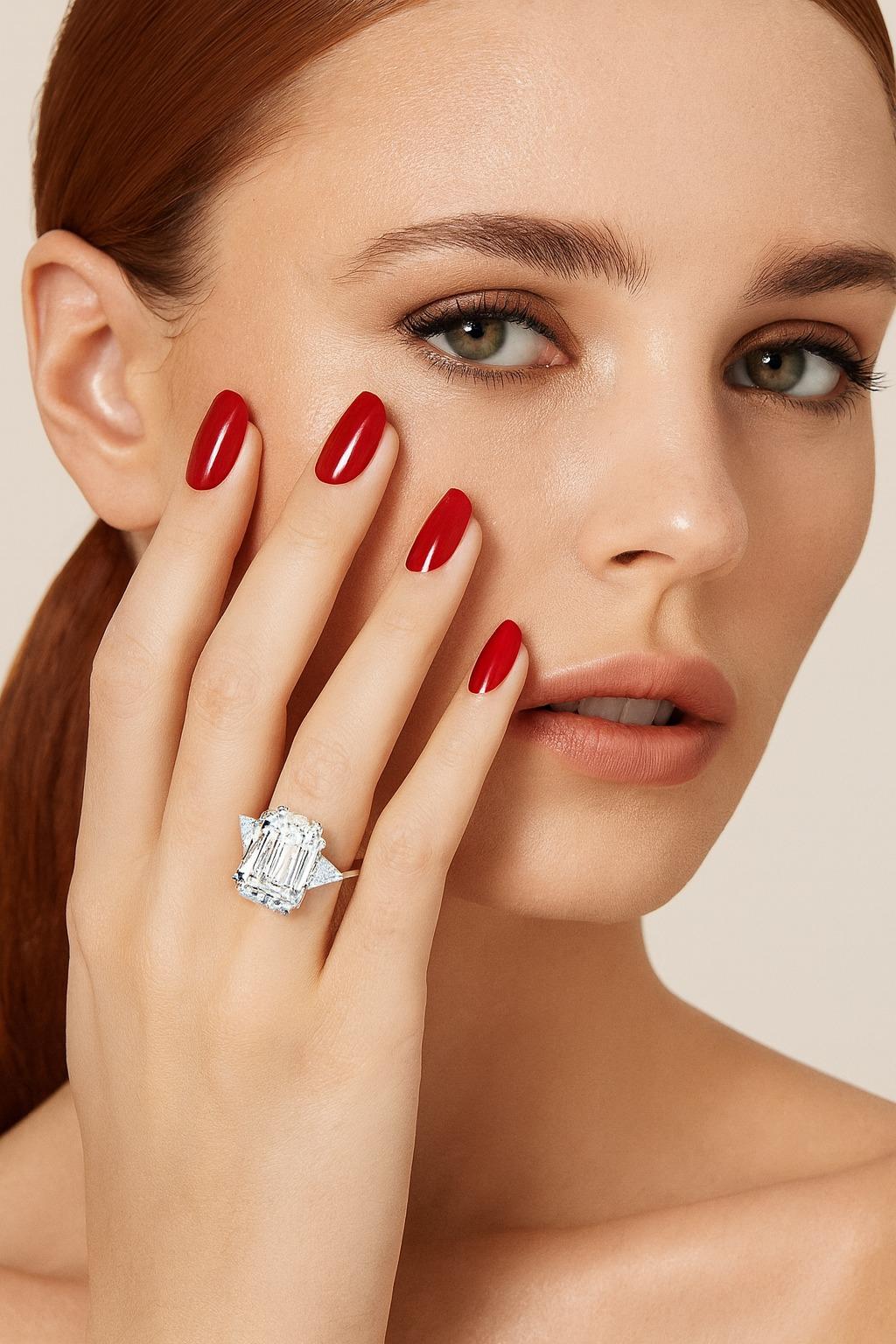 GIA Certified 5.07 Carat F VVS1 Trillion Side Platinum Diamond Ring

A rare and important diamond ring showcasing a GIA certified 5.00 carat center stone of F color and VVS1 clarity. The diamond is graded Excellent in both polish and symmetry, with