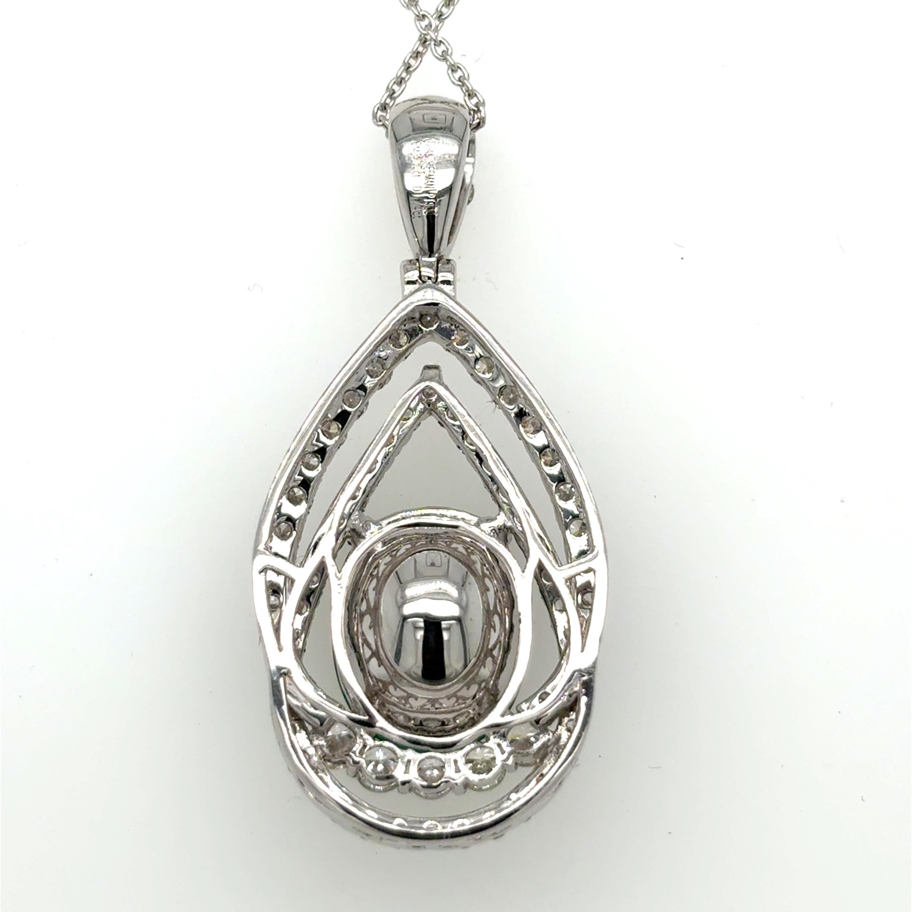 Collana con diamante smeraldo taglio ovale certificata GIA da 5,07 carati in vendita 7