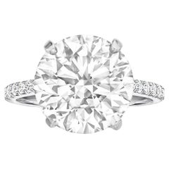 GIA Certified 5.07 Carat Round Brilliant Cut Diamond Ring