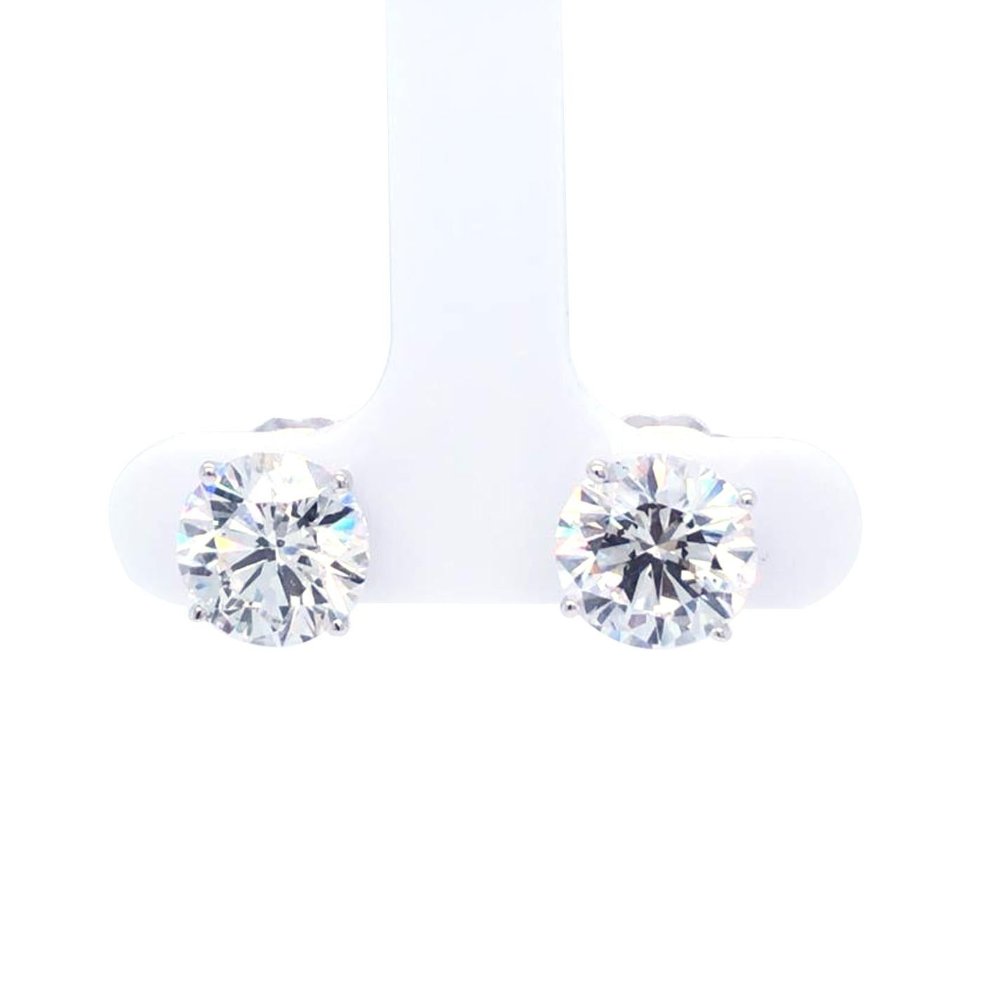 GIA Certified 5.08 Carat Diamond Stud Earrings Round Cut 18K Gold Si1 Clarity 1