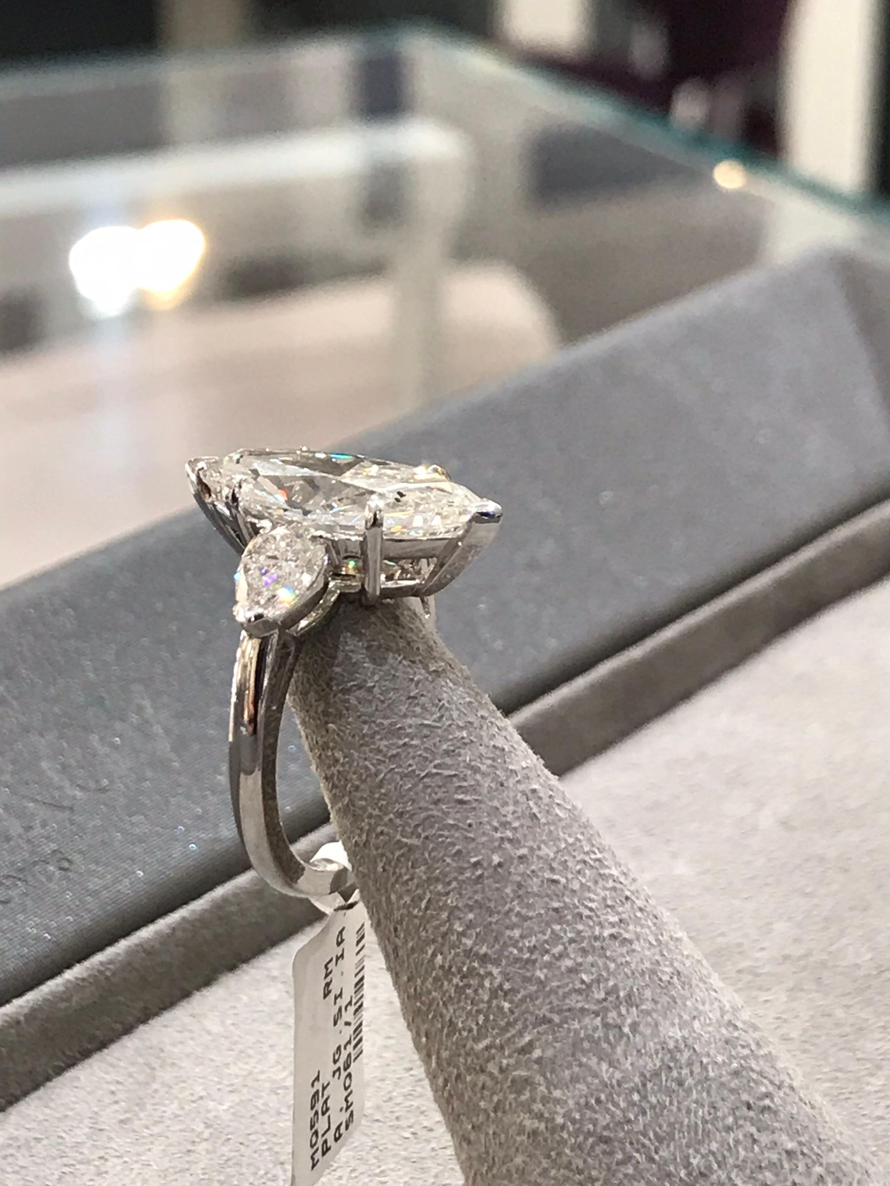Contemporary Roman Malakov, GIA Certified 5.08 Carat Marquise Cut Diamond Engagement Ring