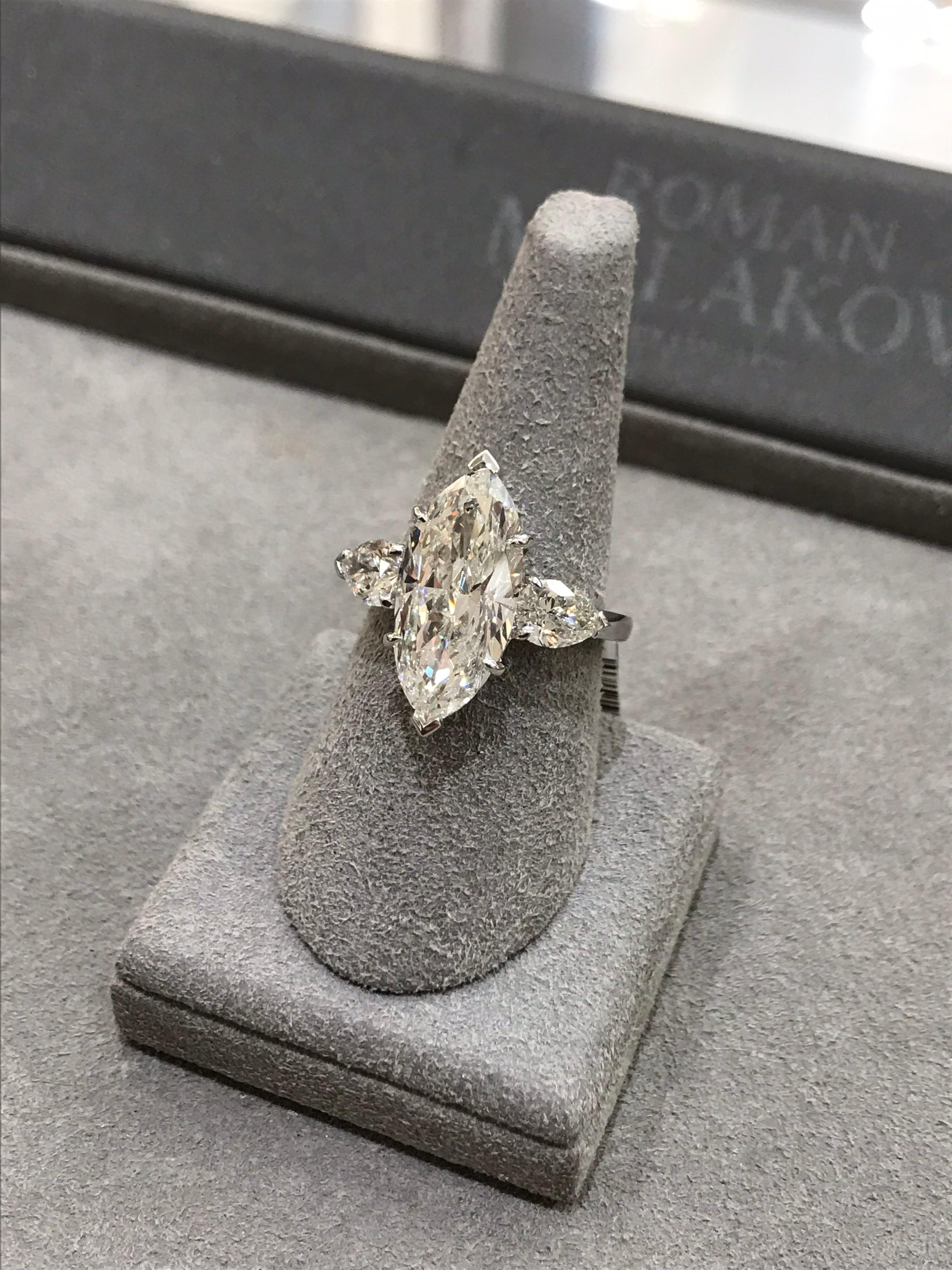 Roman Malakov, GIA Certified 5.08 Carat Marquise Cut Diamond Engagement Ring 1
