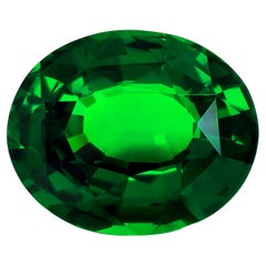 Natural Green Tsavorite Gemstone 5.08 carats with GIA Report / JupiterGem