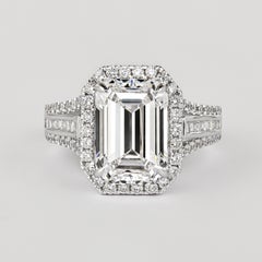 GIA Certified 5.09 Carat D Color VVS2 Clarity Emerald Cut Diamond 18K Ring