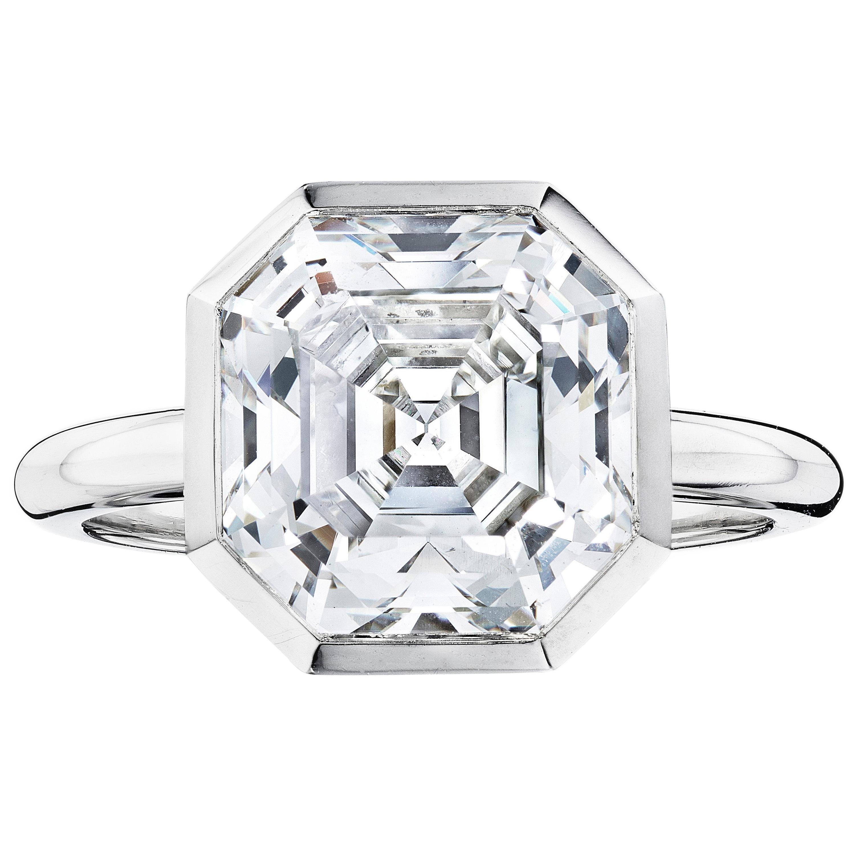 GIA Certified 5.09 Carat Diamond and Platinum Ring by Siegelson For Sale