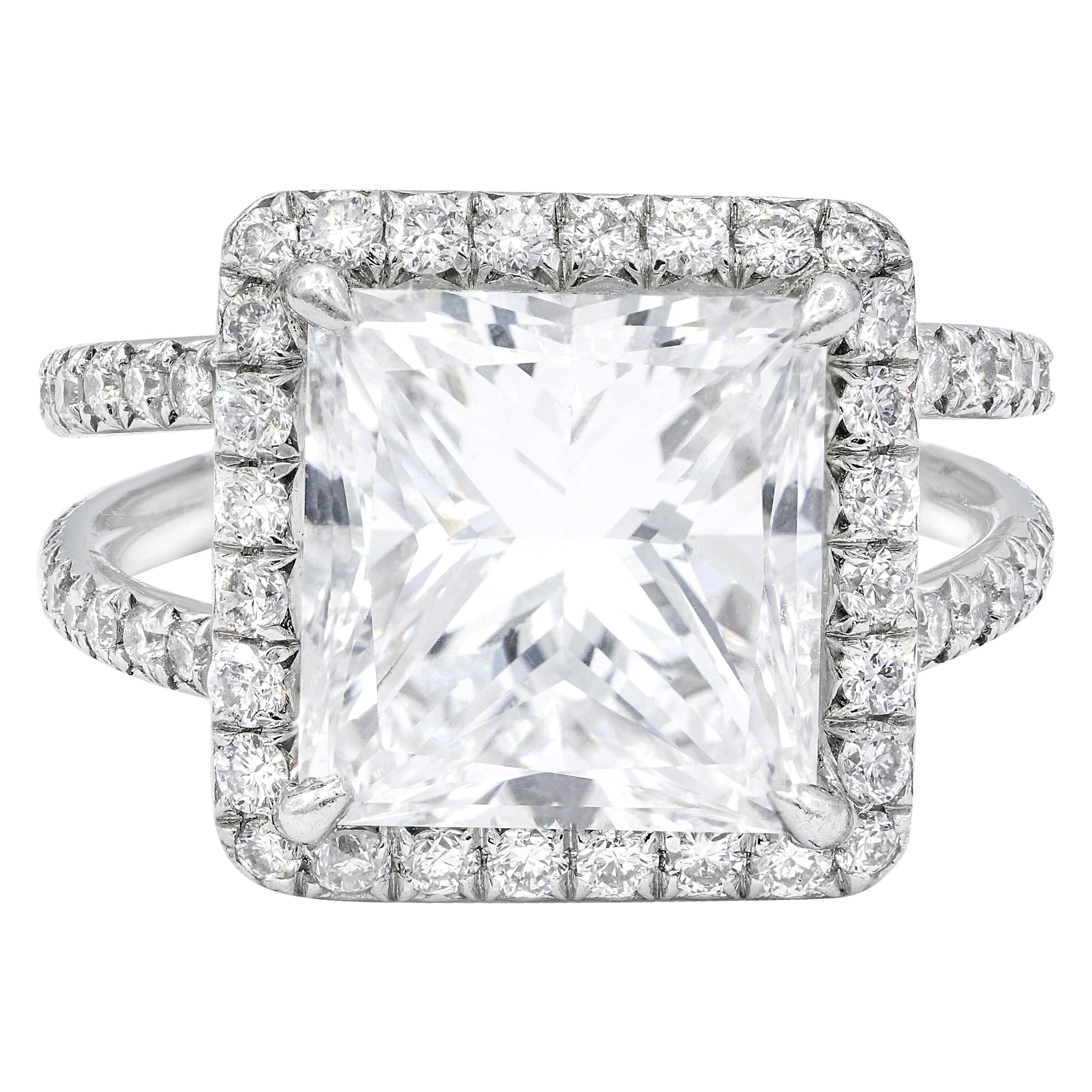 Bague de fiançailles E-VS2 de 5,09 carats certifiée par le GIA