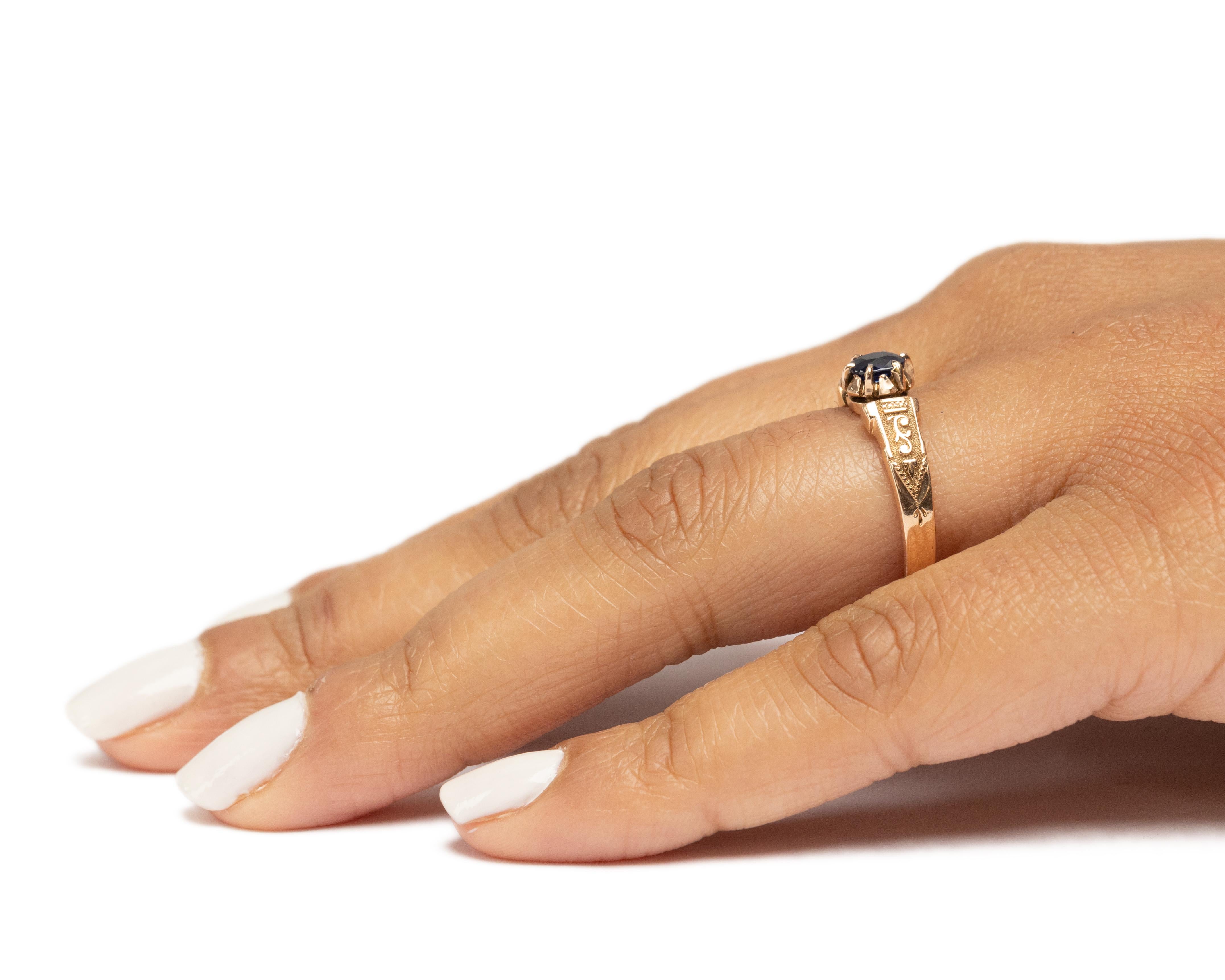 GIA Certified .51 Carat Edwardian Diamond Platinum Engagement Ring For Sale 2