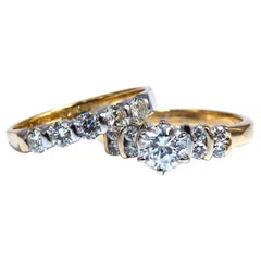 GIA-zertifizierter .51 Karat natürlicher runder Diamant Solitär Ring E/I2 + Band