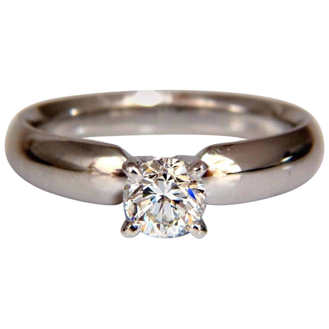 GIA Certified .51 Carat Round Cut Diamond Solitaire Ring Platinum Classic G/Vs For Sale