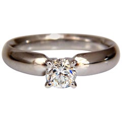 GIA Certified .51 Carat Round Cut Diamond Solitaire Ring Platinum Classic G/Vs*