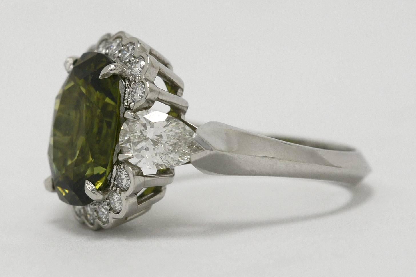 Cushion Cut GIA Certified 5.10 Carat Alexandrite Diamond Engagement Ring