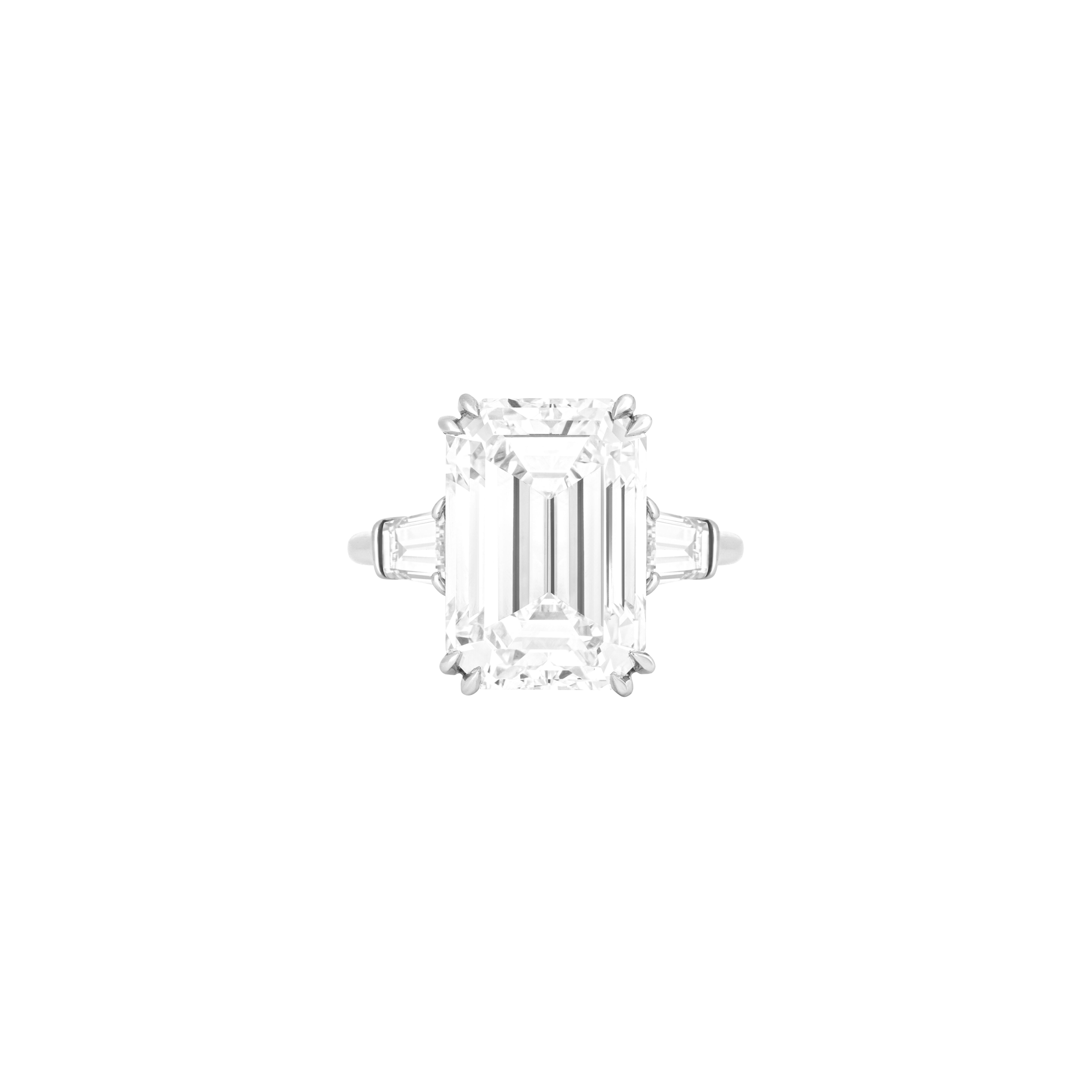 Contemporary GIA Certified 5 Carat Emerald Diamond Ring For Sale