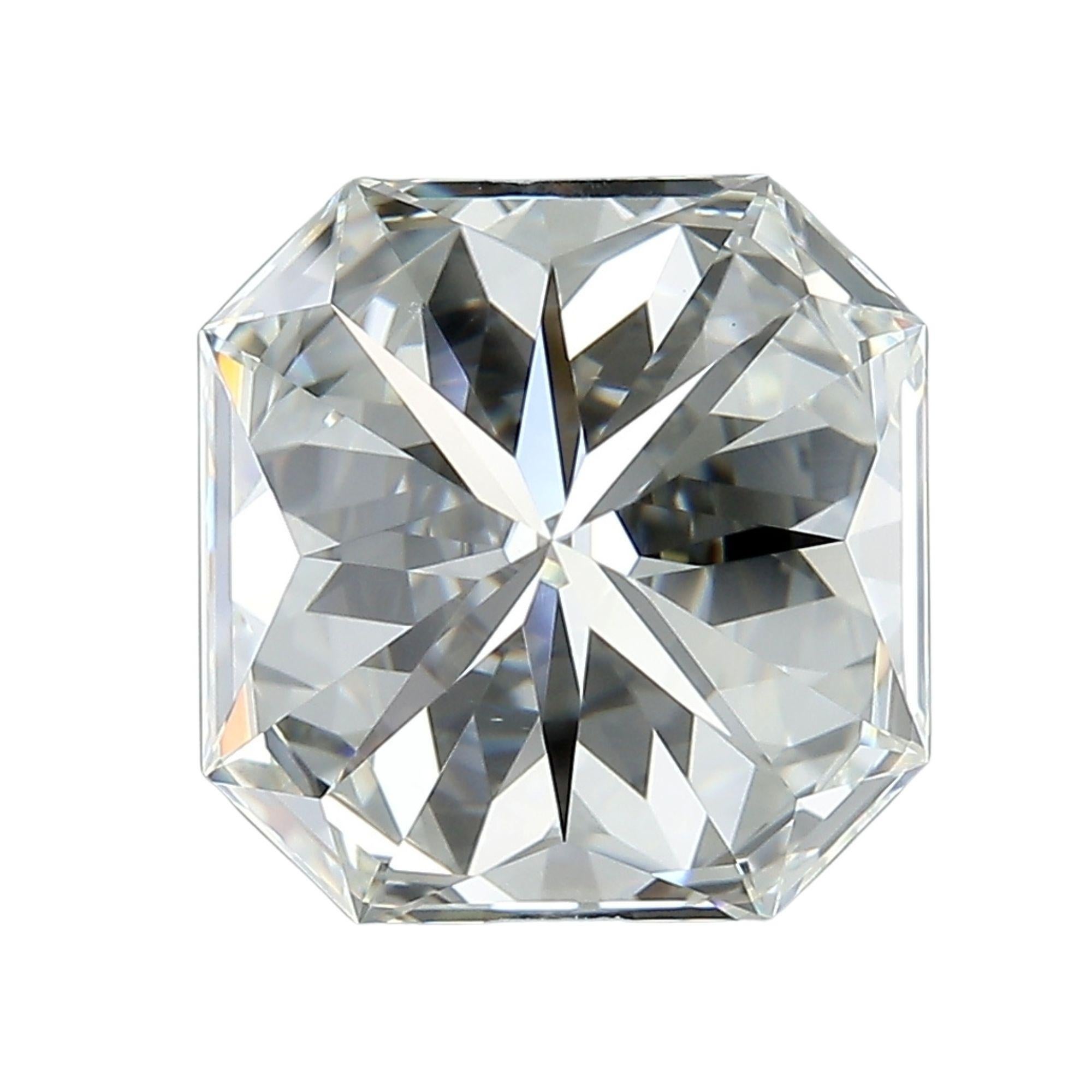 GIA Certified 5.10 carat Lucida cut loose natural diamond with I color and VS1 clarity. A rare patented cut made exclusively by Tiffany & Co. A genius mix between a step cut and a brilliant cut. The Lucida trademark is engraved on the girdle along