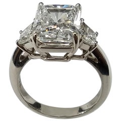 GIA Certified 5.10 Carat Radiant Cut Diamond Ring