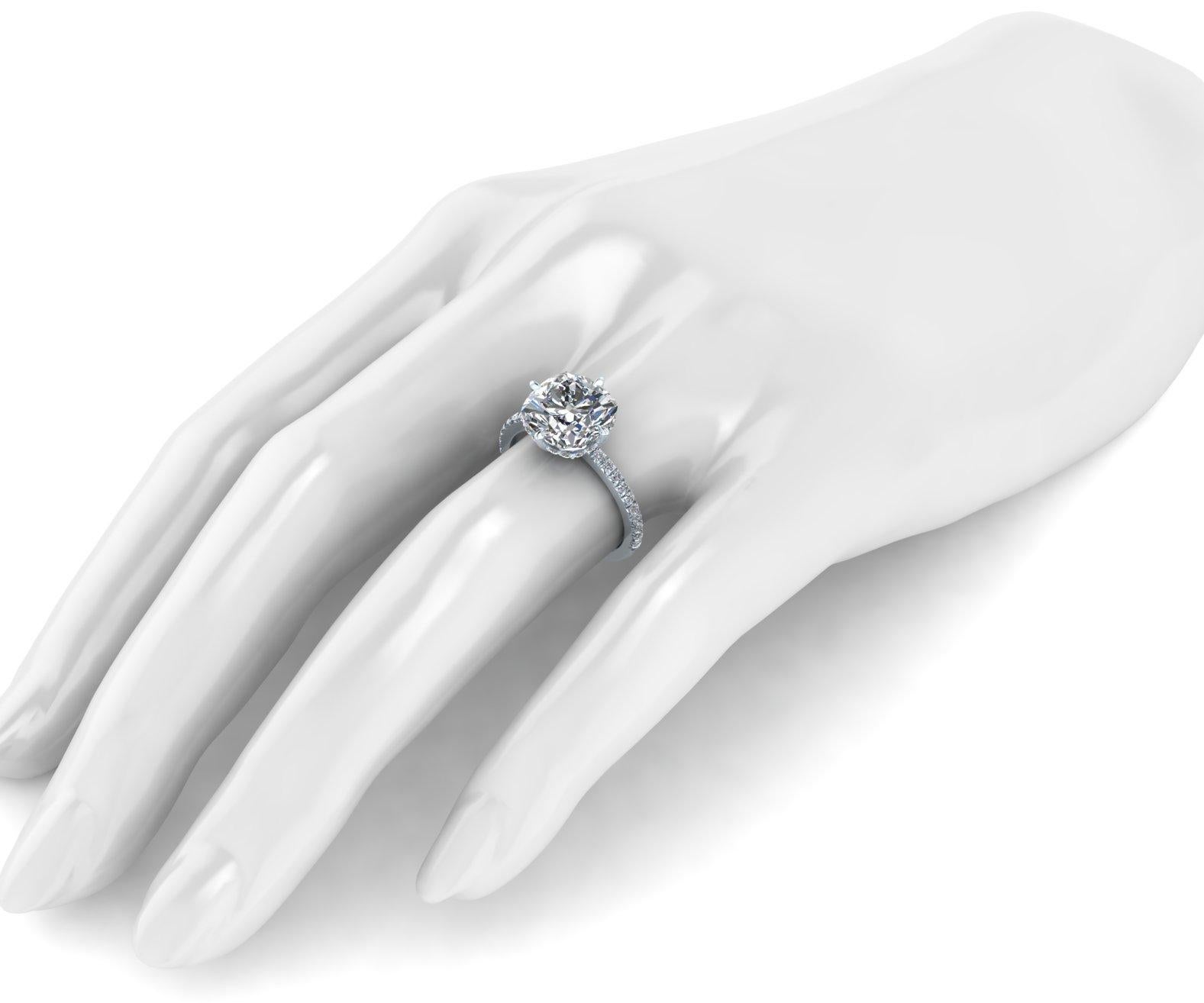 Platin Solitär-Ring, GIA-zertifizierter 5,10 Karat Diamant H Farbe VVS1 Reinheit im Zustand „Neu“ im Angebot in New York, NY