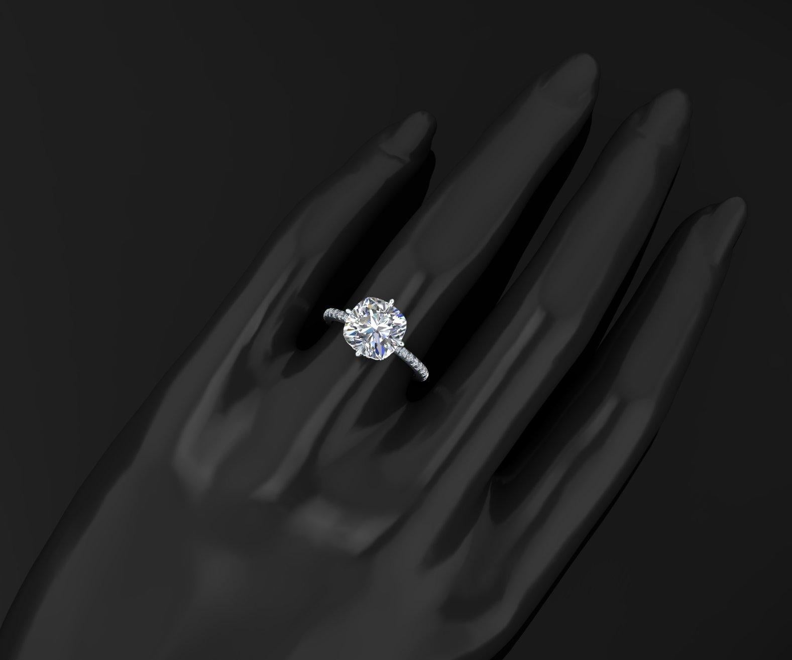 Gia Certified 5.10 Carat Diamond H Color Vvs1 Clarity Platinum Solitaire Ring In New Condition For Sale In New York, NY
