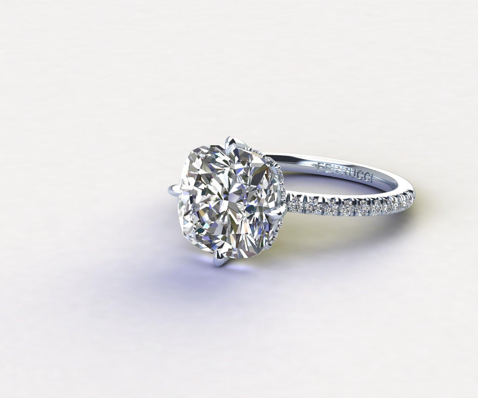 Platin Solitär-Ring, GIA-zertifizierter 5,10 Karat Diamant H Farbe VVS1 Reinheit im Angebot 2