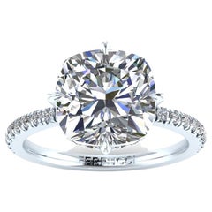 Gia Certified 5.10 Carat Diamond H Color Vvs1 Clarity Platinum Solitaire Ring