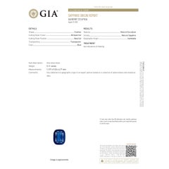 GIA Certified 5.11 Carat Cushion Blue Sapphire 14K Yellow Gold Solitaire Ring