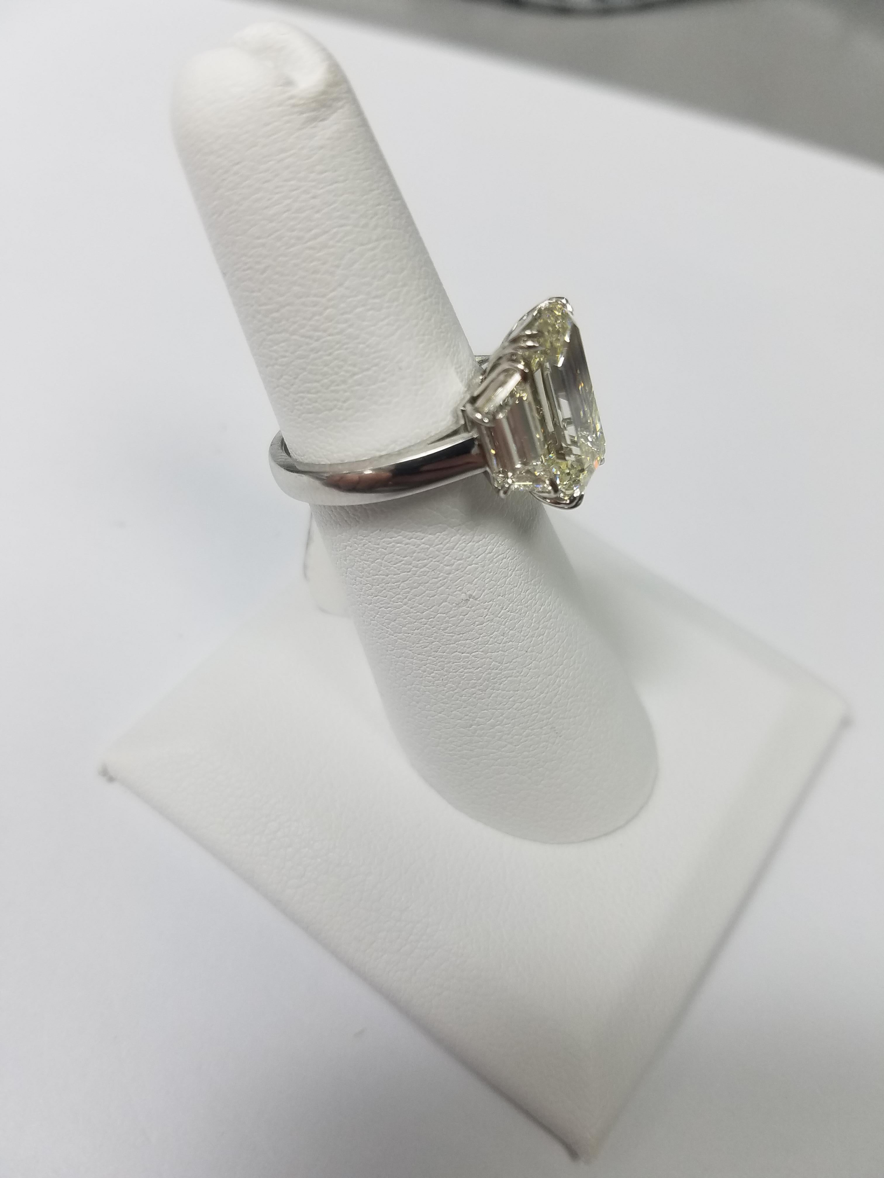 GIA Certified 5.11 Carat Emerald Cut Diamond Ring 2
