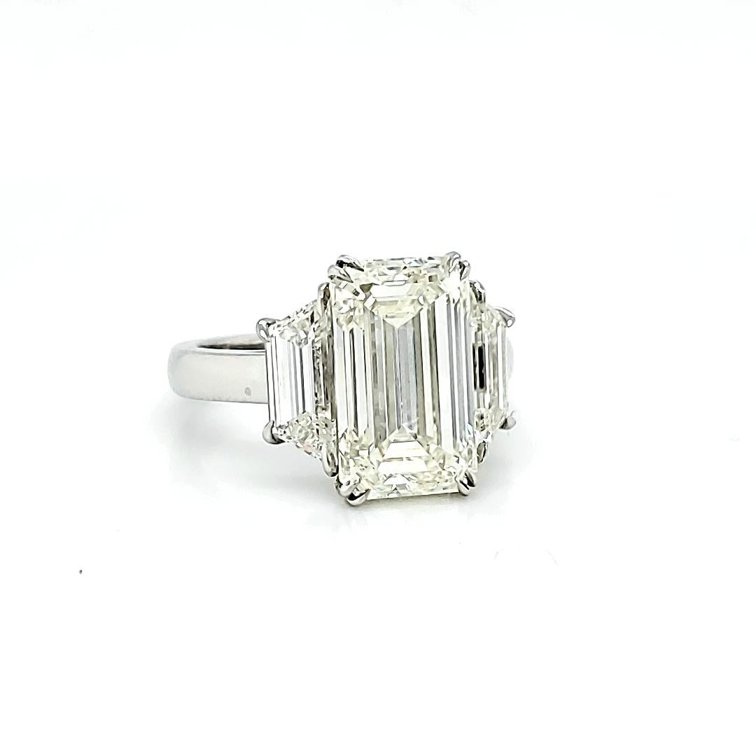 GIA Certified 5.11 Carat Emerald Cut Diamond Ring 3