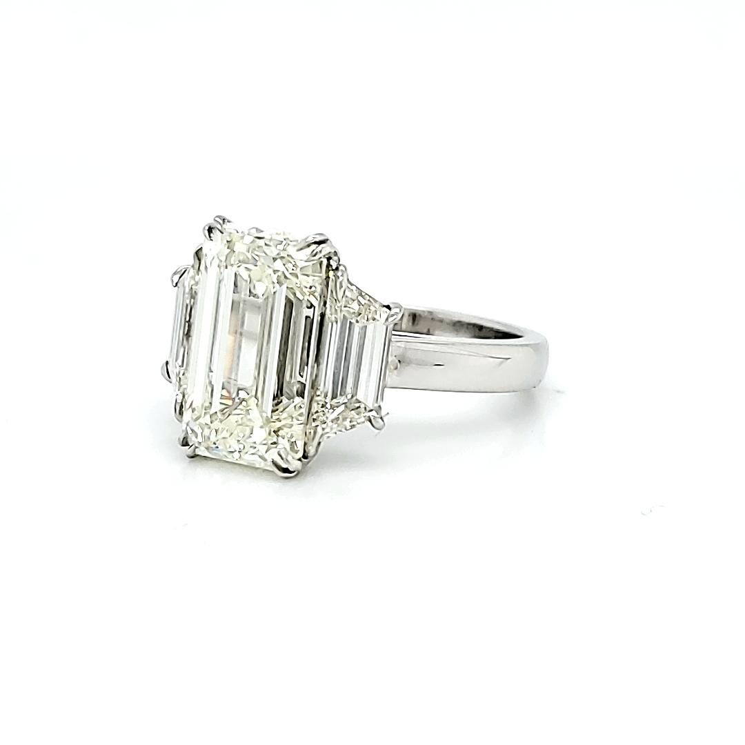GIA Certified 5.11 Carat Emerald Cut Diamond Ring 4