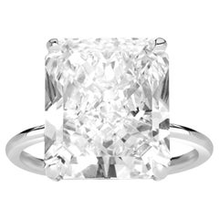 GIA Certified 5.12 Radiant Cut Diamond Platinum Ring