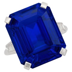GIA Certified 5.14 Untreated Blue Sapphire Emerald Cut 100% eye clean