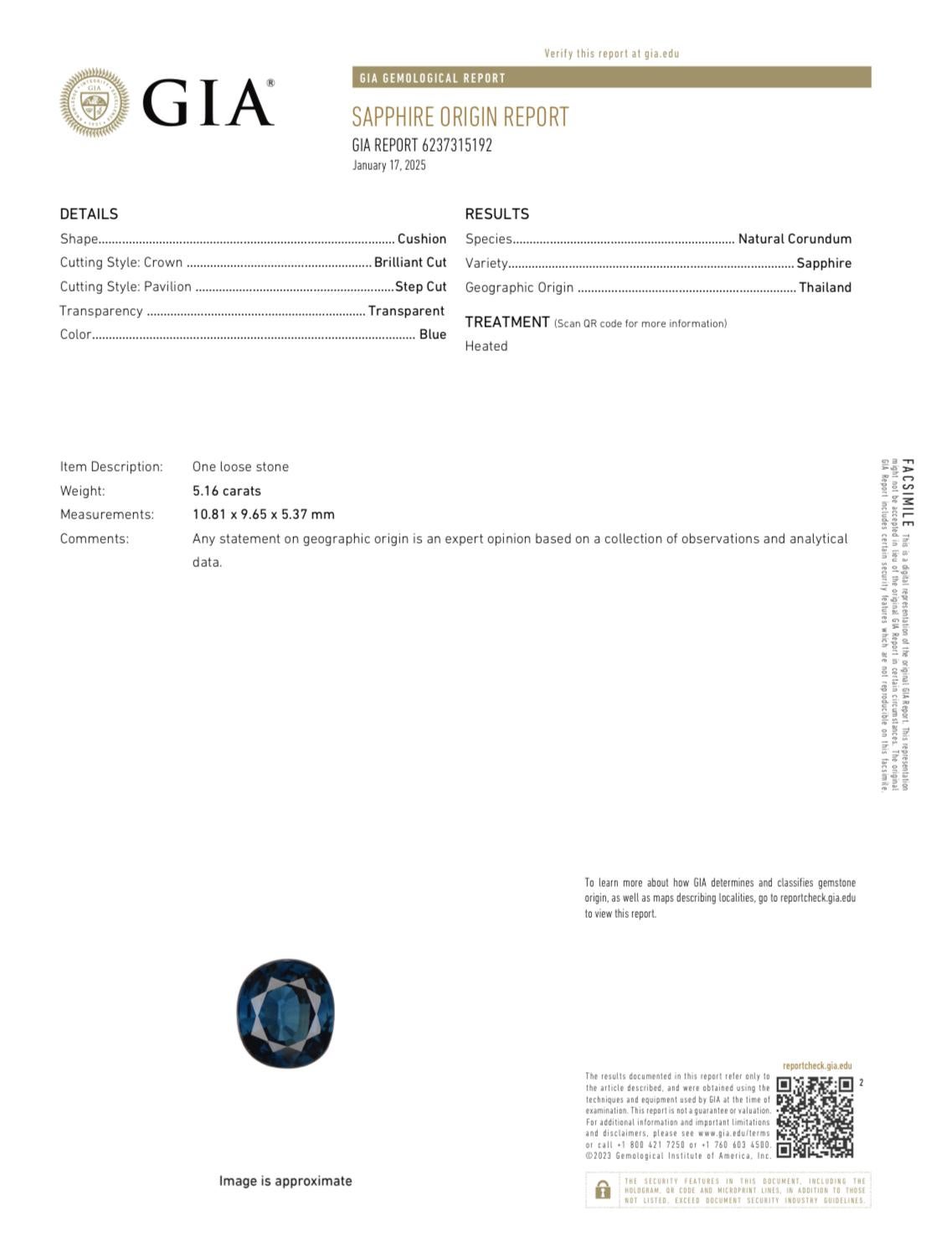 Taille coussin Bague saphir bleu et diamant de 5,16 carats à taille coussin certifiée GIA en vente