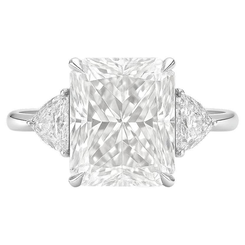 GIA Certified 5.16 Carat Radiant Diamond Platinum Ring