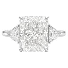 GIA Certified 5.16 Carat Radiant Diamond Platinum Ring