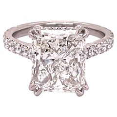 GIA Certified 5.16 Carat Radiant Shape Diamond Engagement Ring