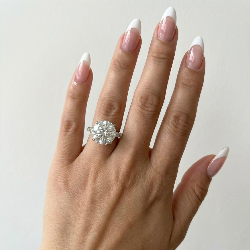 GIA-zertifiziert 5,17 Karat D Farbe Internally Flawless Round Diamond Ring (Rundschliff) im Angebot