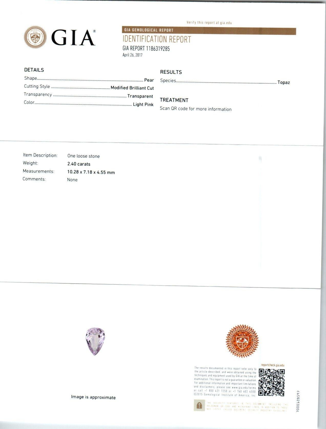 GIA-zertifizierte 5,17 Karat rosa Topas Diamant Weißgold Tropfen-Ohrringe im Zustand „Hervorragend“ im Angebot in Stamford, CT