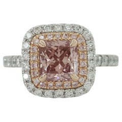 ARGYLE 1.20 Carat Fancy Pink Diamond Ring Pink Gold 18 Carats