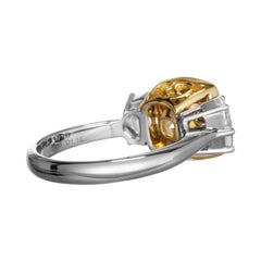 GIA Certified 5.19 Carat Fancy Diamond White and Yellow Gold Ring