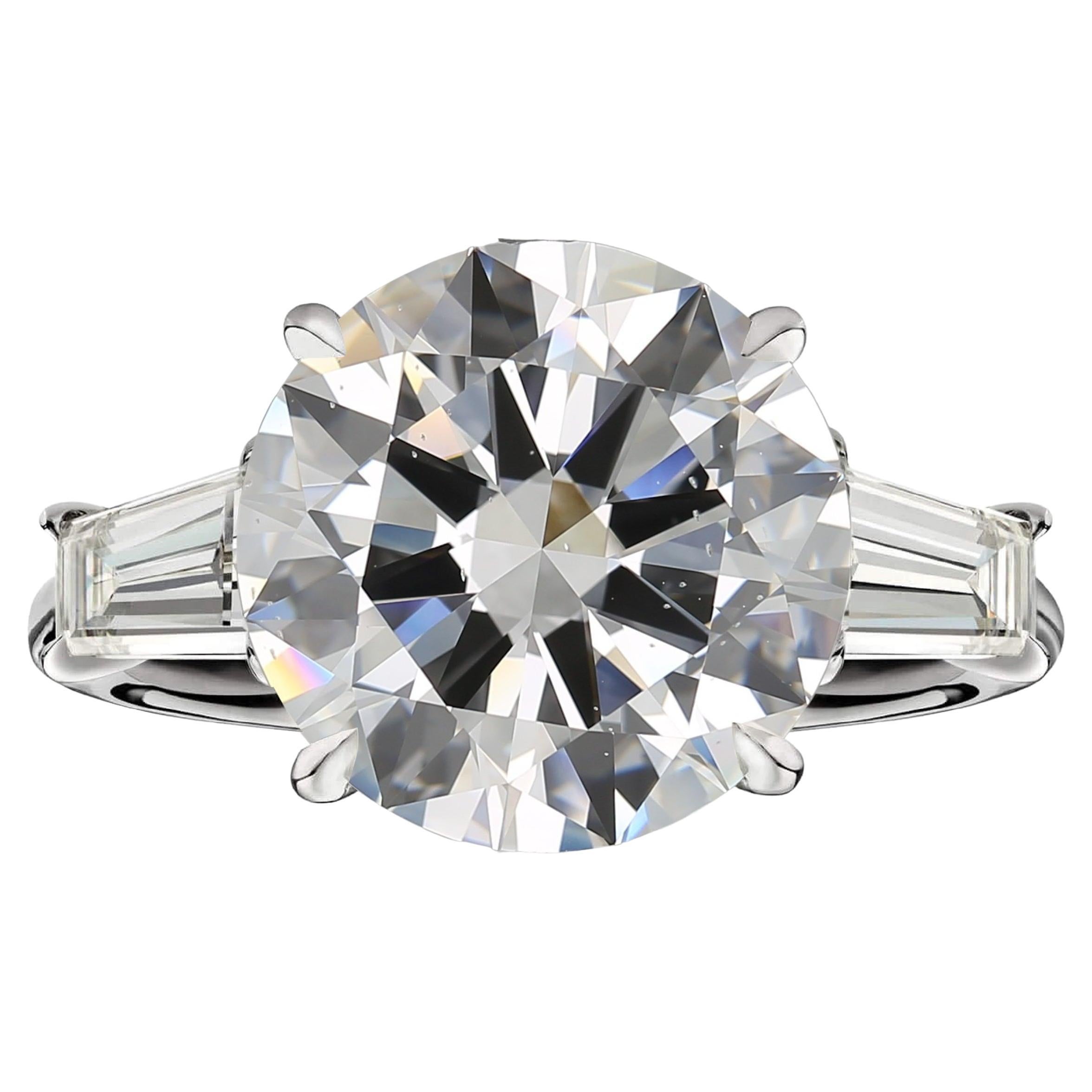 GIA Certified 5.19 Carat Round Brilliant Cut Diamond Ring For Sale