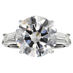 GIA Certified 5.19 Carat Round Brilliant Cut Diamond Ring