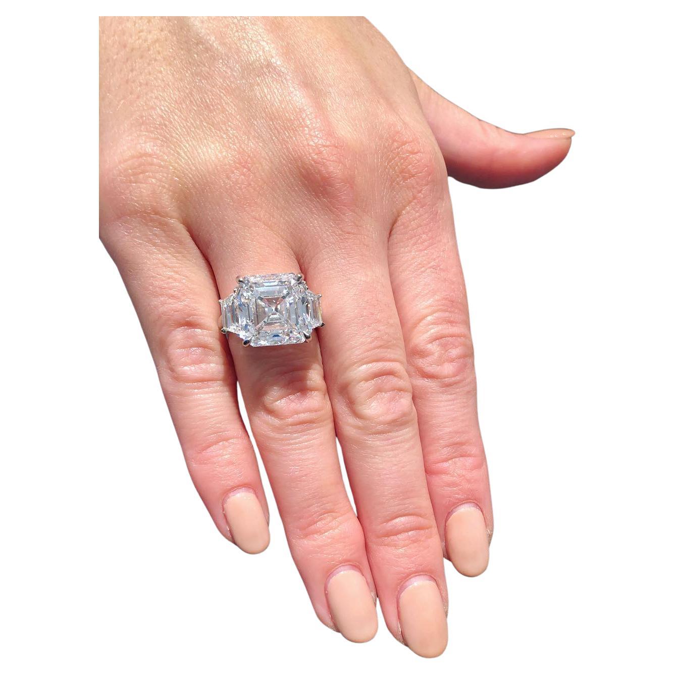 GIA Certified 5.20 Carat Asscher Cut Diamond  For Sale
