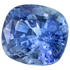 Saphir bleu Bleu Bleuet de 5::20 carats certifié par le GIA:: taille coussin
