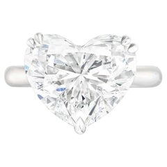 GIA Certified 5.20 Carat Heart Shape Diamond Platinum Ring