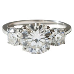 GIA Certified 5.20 Carat Round Brilliant Cut Diamond Engagement Ring