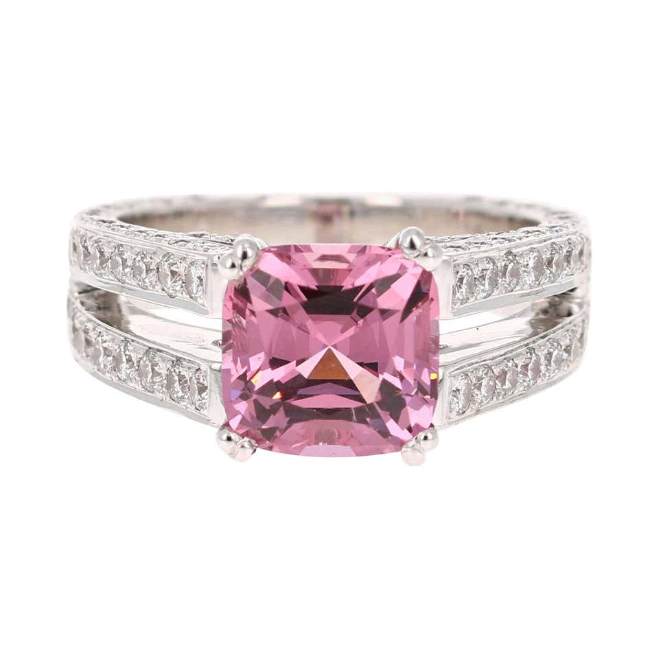 GIA Certified 5.20 Carat Spinel Diamond 18 Karat White Gold Bridal Ring ...