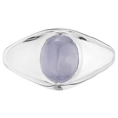 GIA Certified 5.20 carat Star Sapphire White Gold Men's Dome Ring