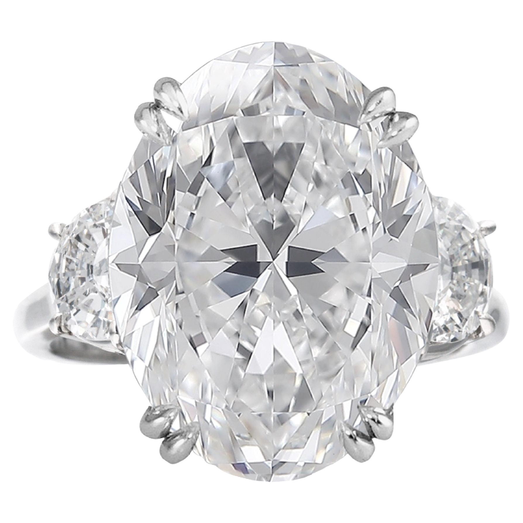 GIA Certified 4 Carat Oval Diamond Ring For Sale at 1stDibs