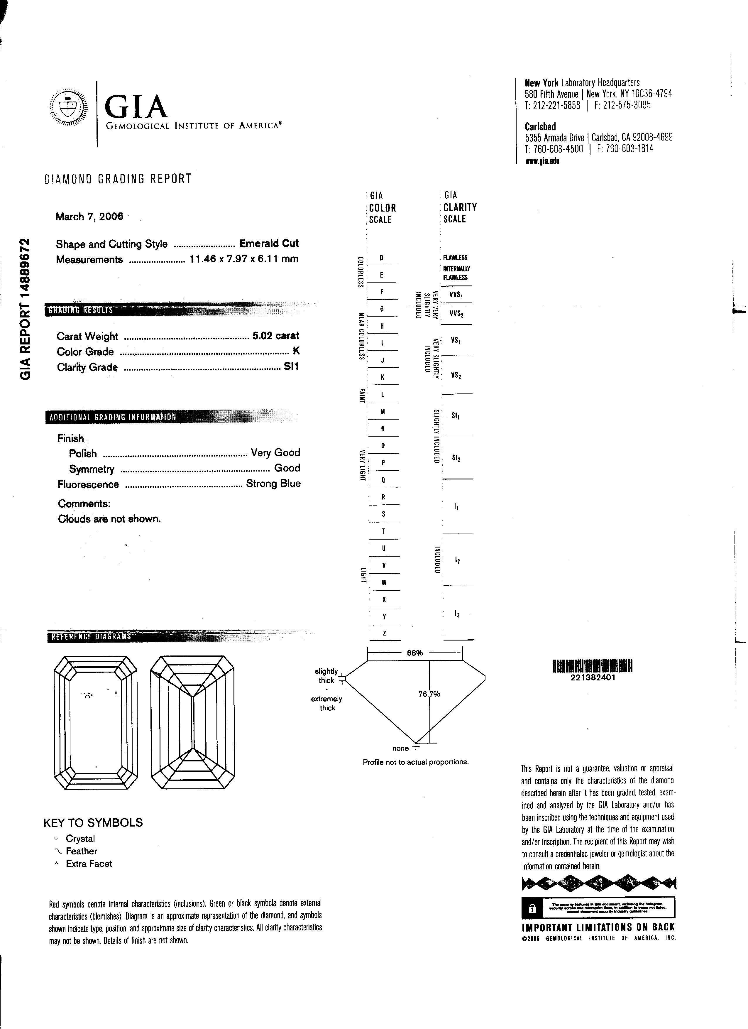 GIA zertifiziert 5,02cts. Smaragdschliff Classic Diamant in 14k Gold gefasst  3